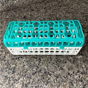 Turquoise and White Storage Basket NWOT